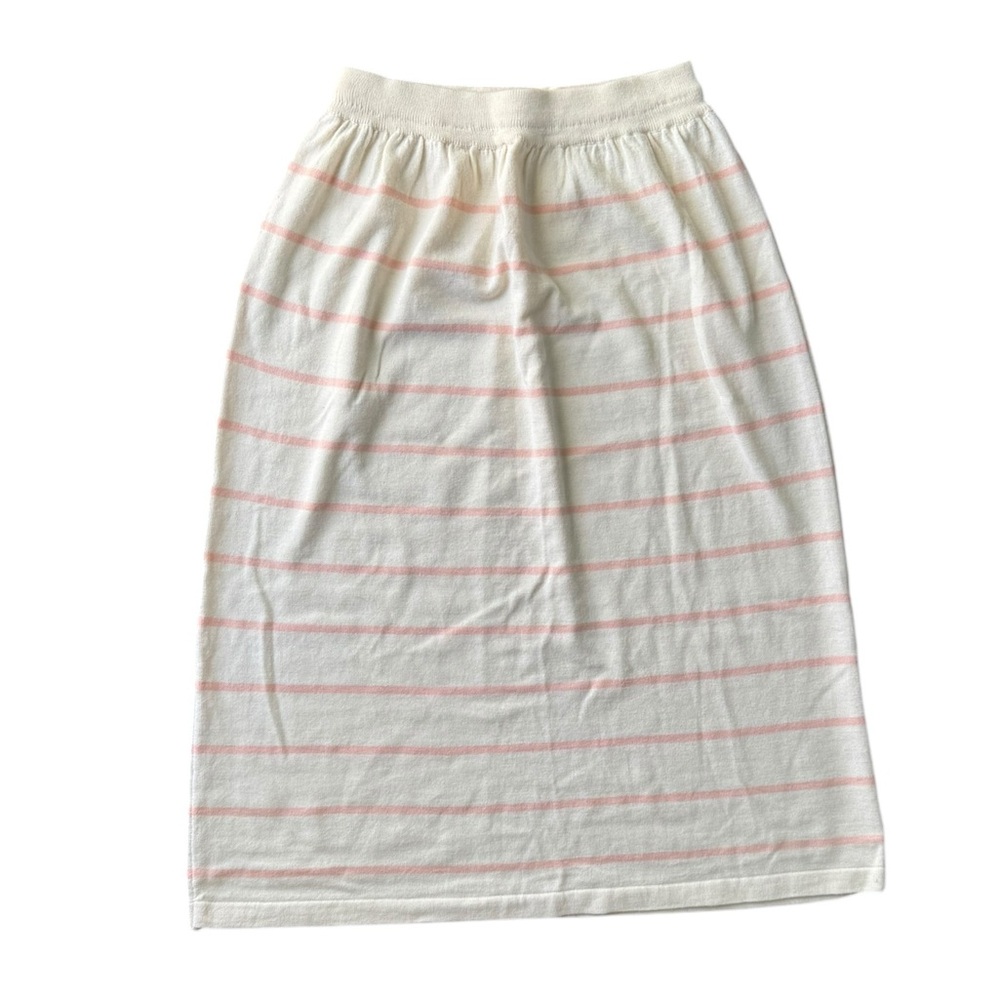 Vintage Prophecy Striped Cream and Pink Women's Skirt Size S